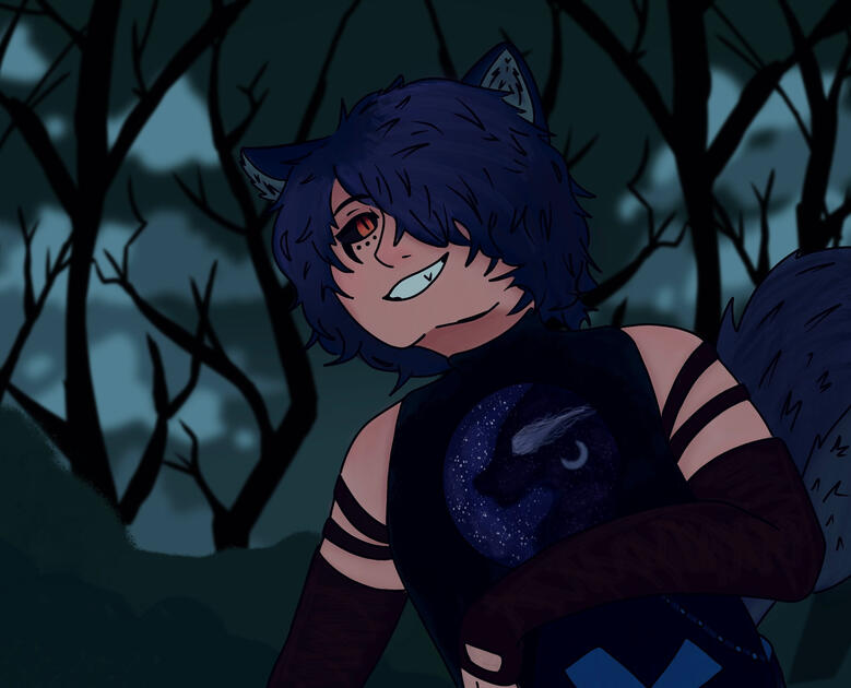 Here’s my OC Ren! They go by xe/them and xes an assassin/ shape shifter